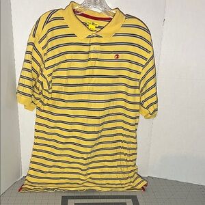 Duck Head Yellow and Blue Striped Polo Shirt